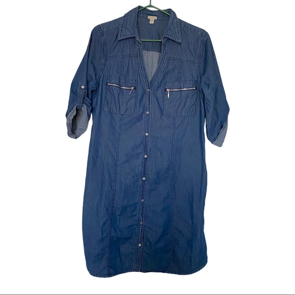 Guess Dresses & Skirts - Guess jean denim dress blue knee length L VGUC